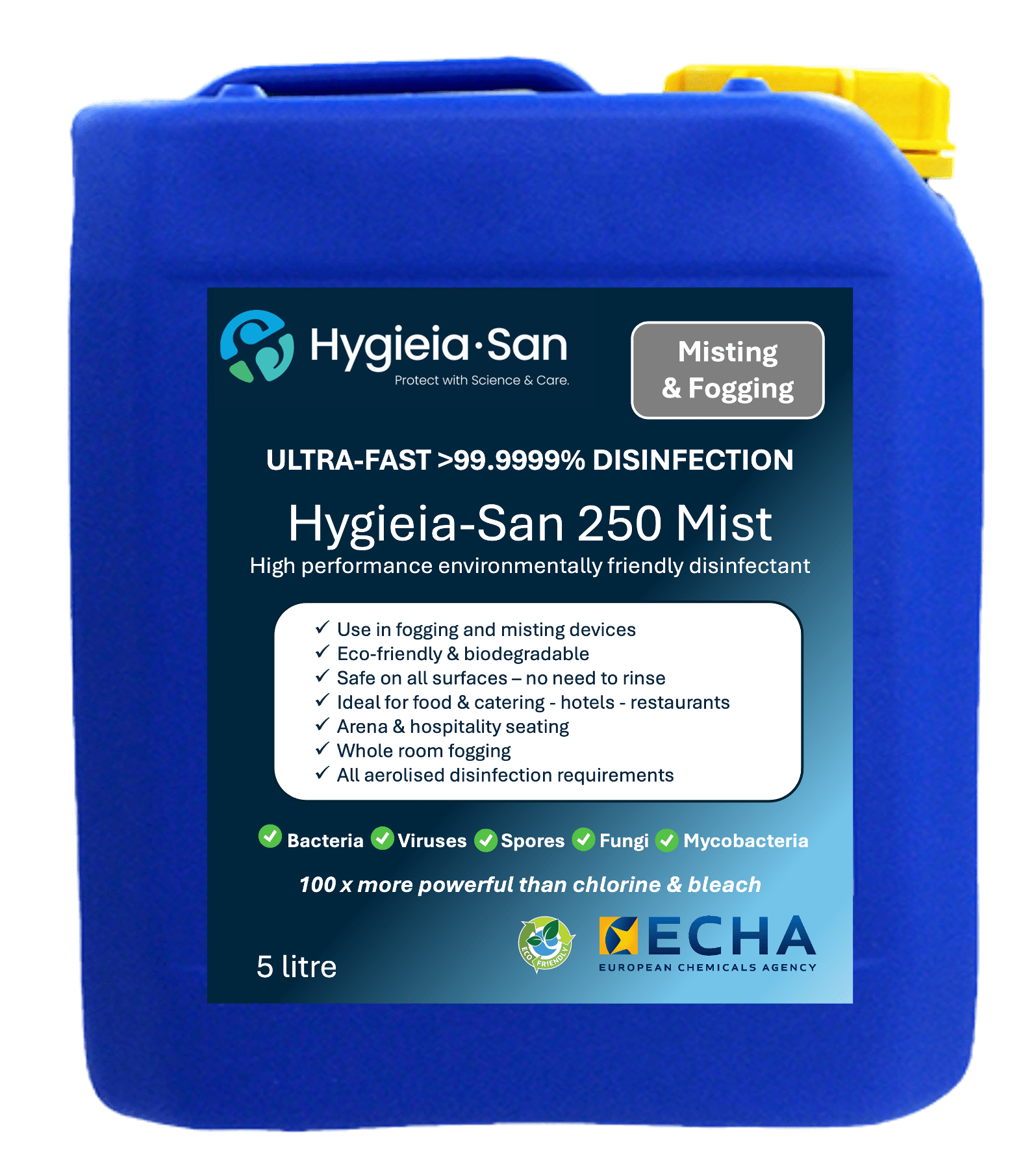 Hygieia-San Misting and Fogging 250 HOCl Disinfectant